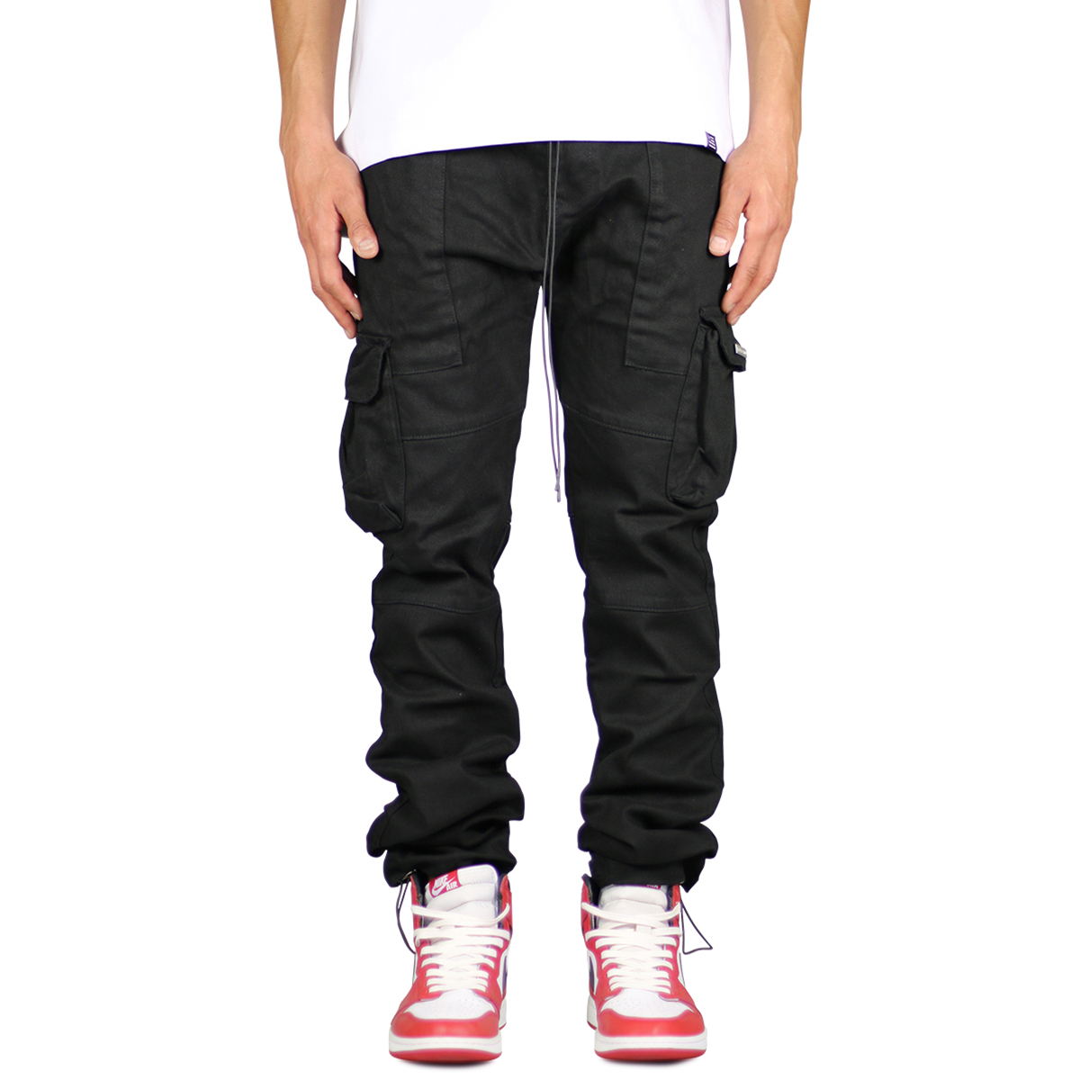 Black Straight Cargo Pants