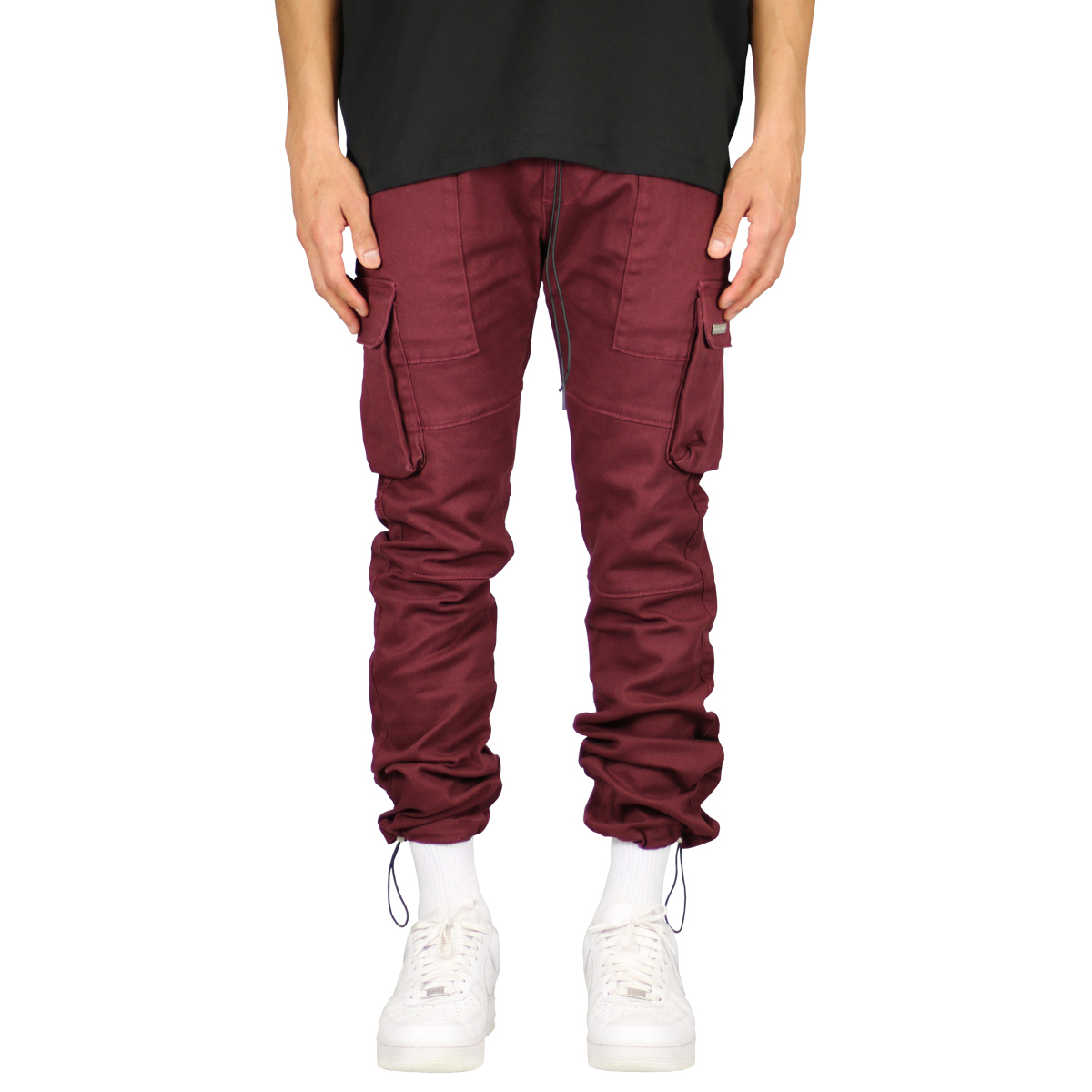 Maroon Straight Cargo Pants