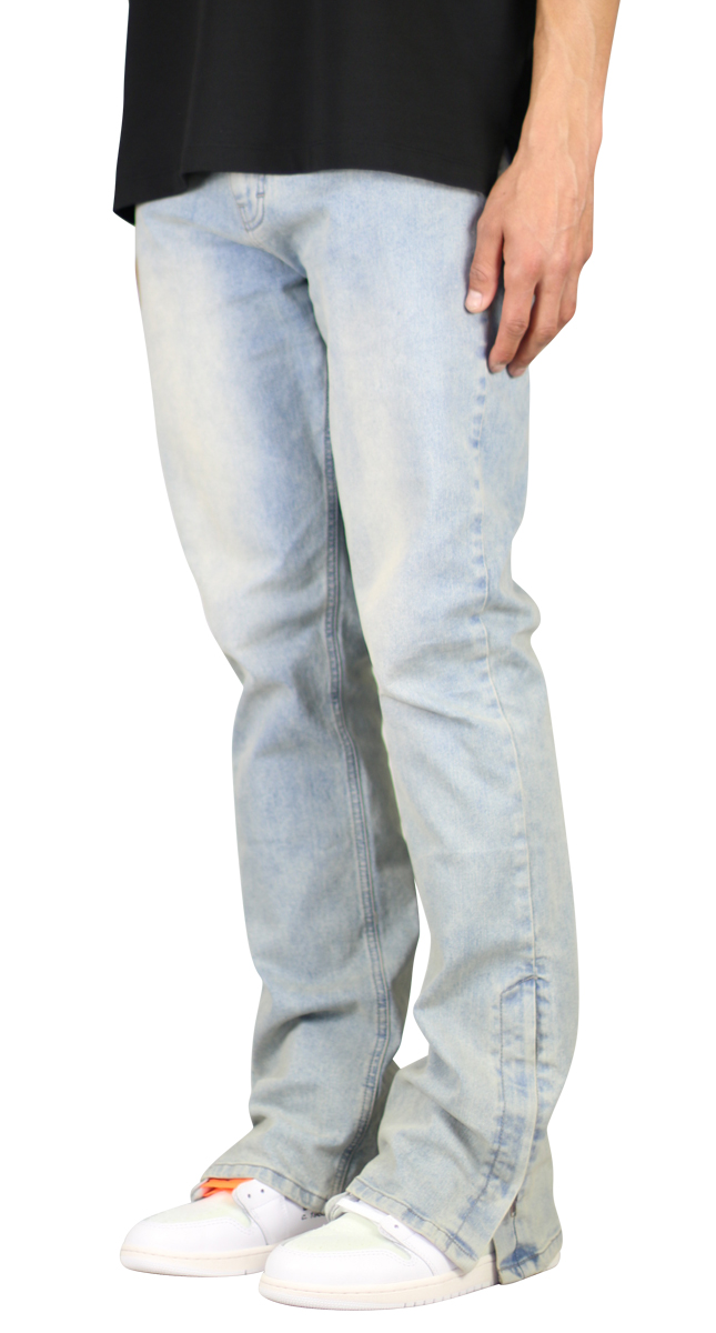 LT. Blue Flare Zipper Jean